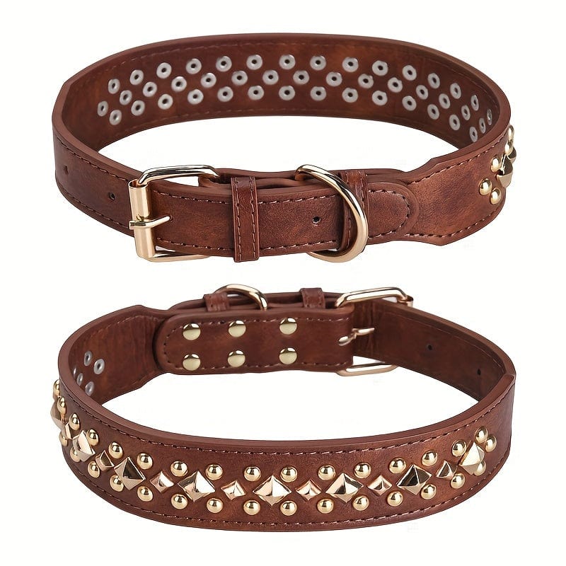 Colliers en cuir brun pour chien, accessoires pour chiens, style rétro et durable