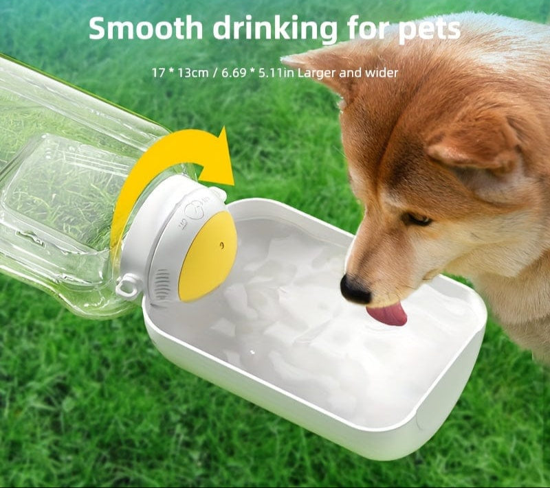 1PC Multi-Purpose Polycarbonate Dog Water Bottle with Integrated Bowl 1000ml Water & 300ml Food Capacity Retractable