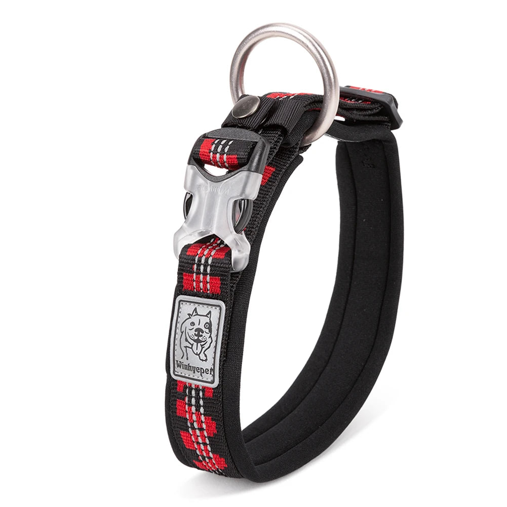 Collier pour chien Winhyepet rembourré réflechissant - Noir - L