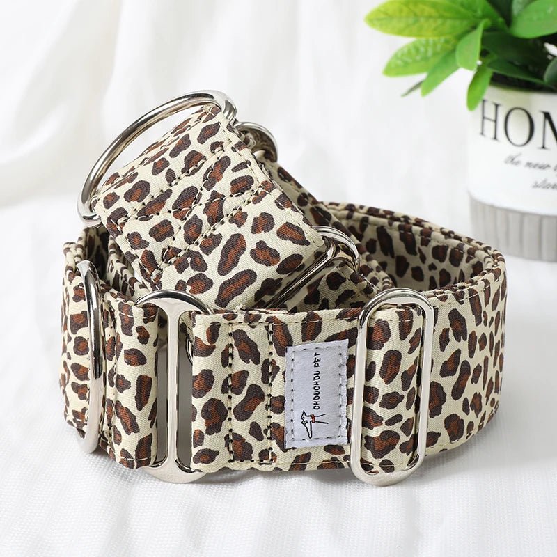 Collier pour chien martingale large réglable en coton pour lévrier