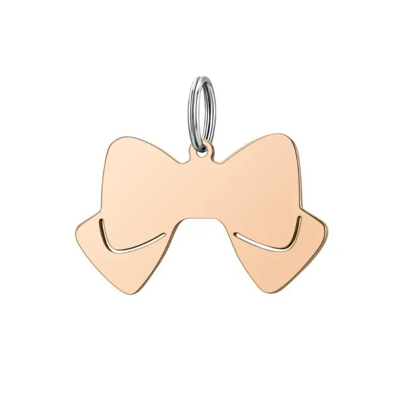 Médaille pour chien gravée en acier inox – forme nœud personnalisée (recto/verso)