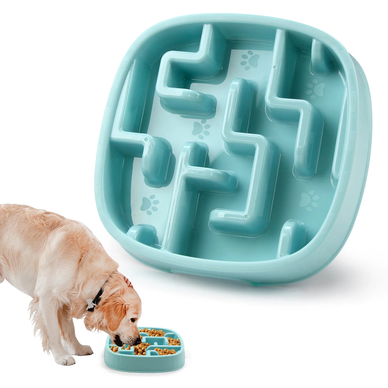 Gamelle anti glouton pour chien carrée labyrinthe