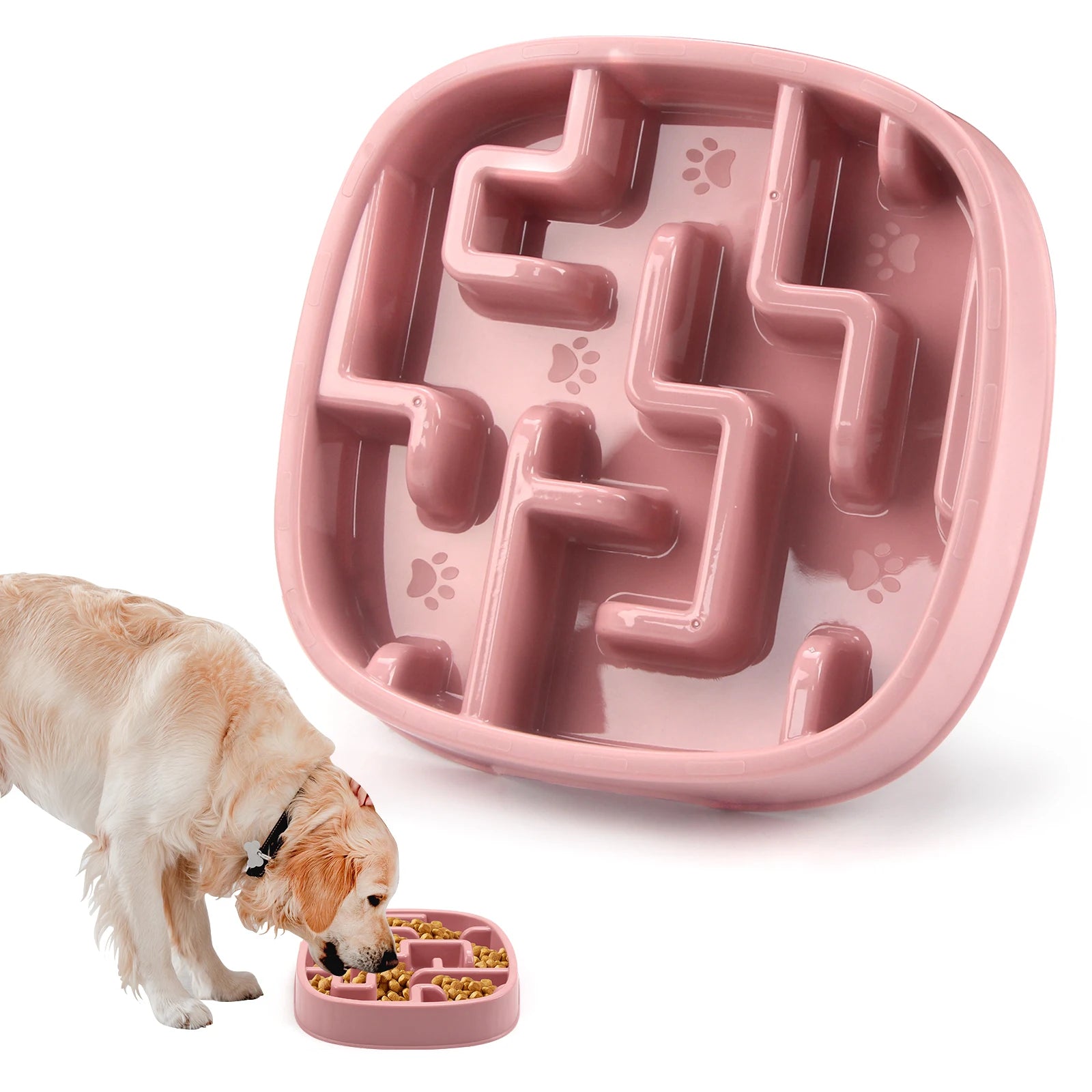 Gamelle anti glouton pour chien carrée labyrinthe