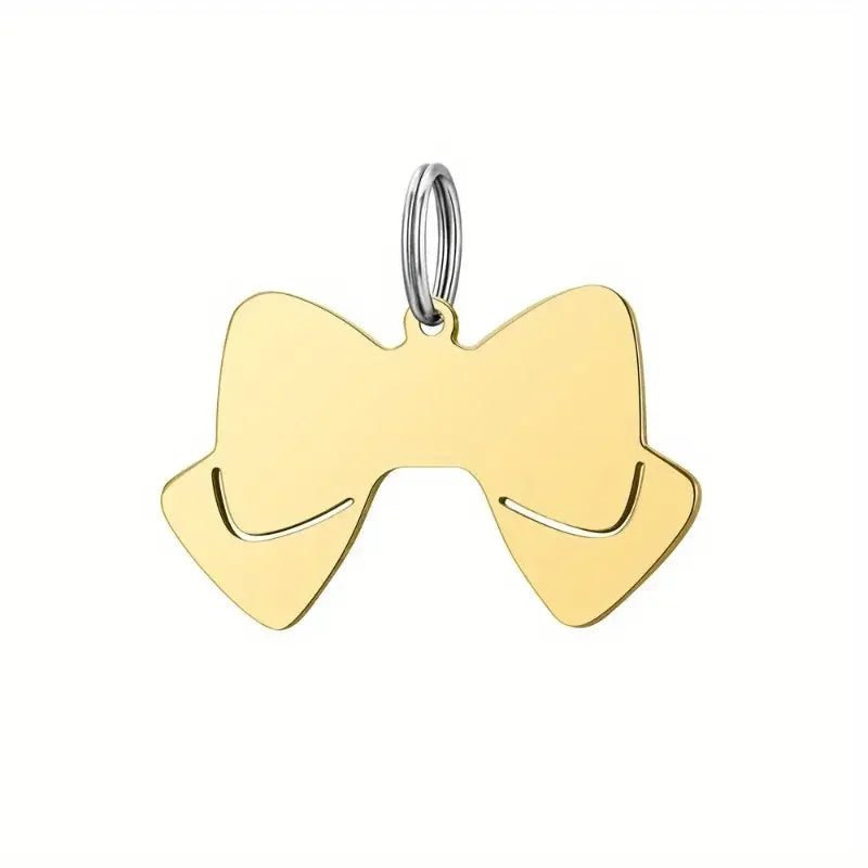 Médaille pour chien gravée en acier inox – forme nœud personnalisée (recto/verso)