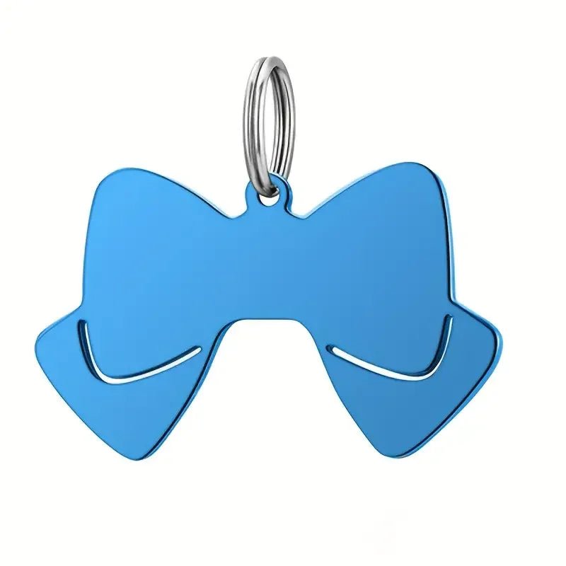 Médaille pour chien gravée en acier inox – forme nœud personnalisée (recto/verso)