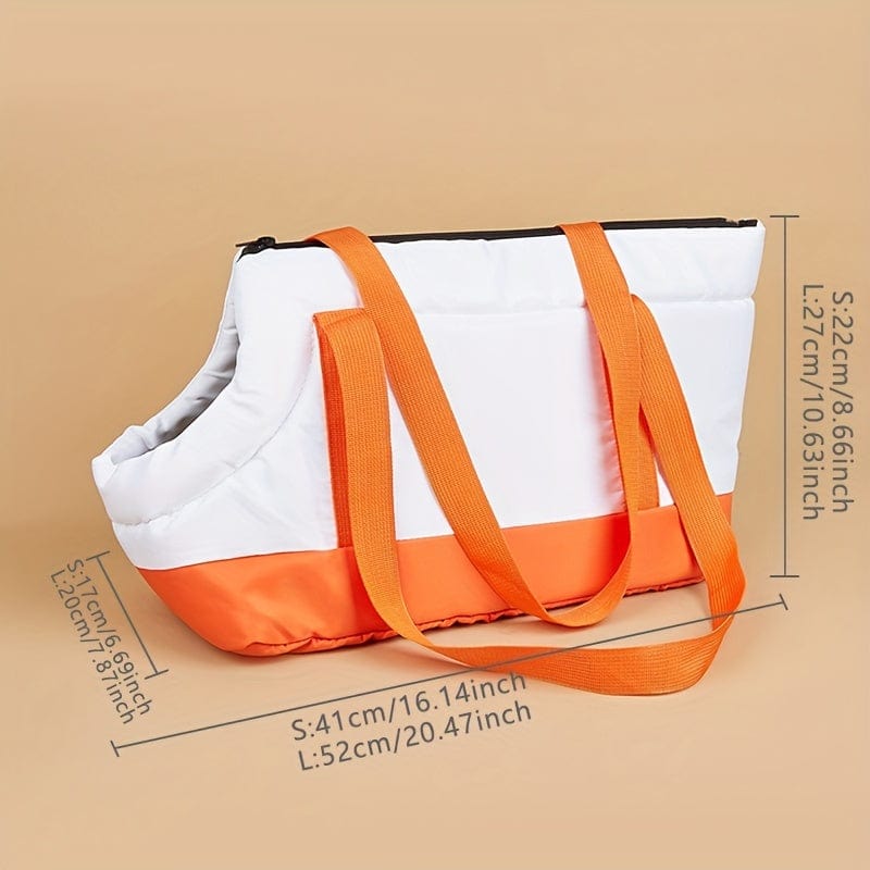 Sac pour chien orange et blanc avec poignées, parfait comme accessoires pour chien