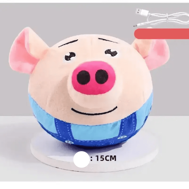 Plaque en peluche douce avec câble USB, jouet boule roulante musicale pour chien