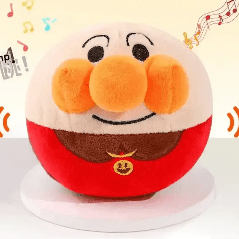 Peluche Anpanman douce avec balle vibrante pour chien rechargeable et sons intégrés