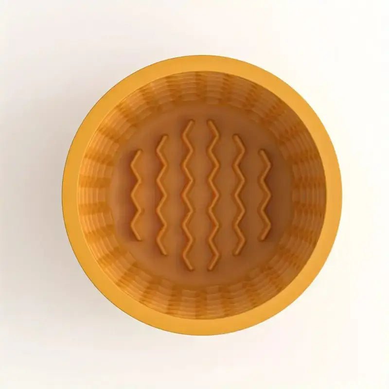 Bol de léchage pour chien antidérapant en silicone, jaune, antistress et facile à nettoyer