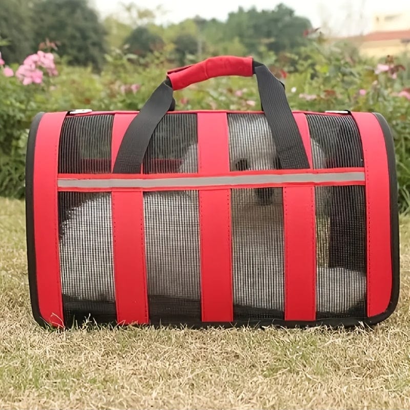 Transporteur pour petits animaux, red et noir avec mesh, parfait pour ton furry friend