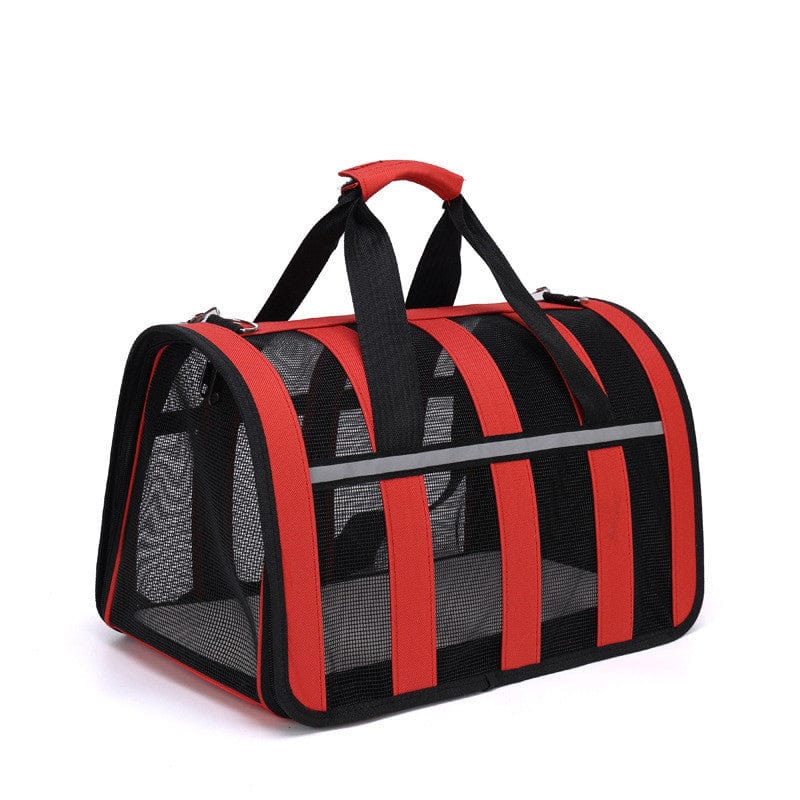 Sac à animal rouge et noir pour petit chien ou chat, parfait pour ton furry friend en déplacement