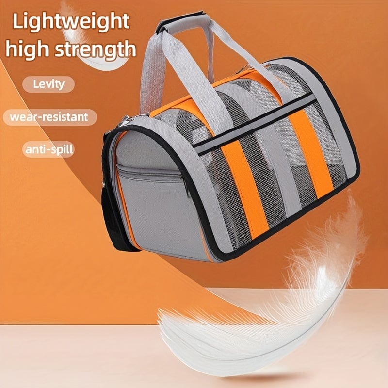 Carrier pour petit chien ou chat gris et orange, super pratique pour ton furry friend