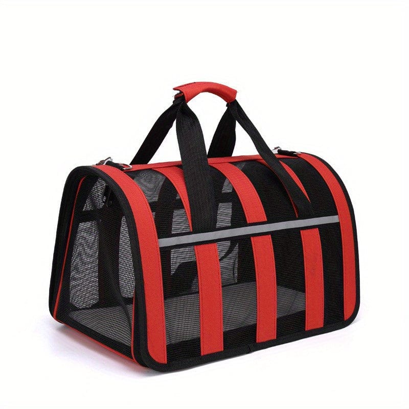 Carrier pour petits animaux rouges et noirs, parfait pour voyager avec votre furry friend