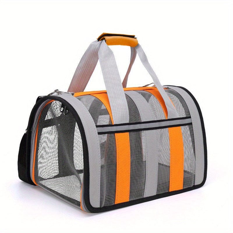 Portoir pour petit animal orange et gris, parfait pour ton furry friend en voyage