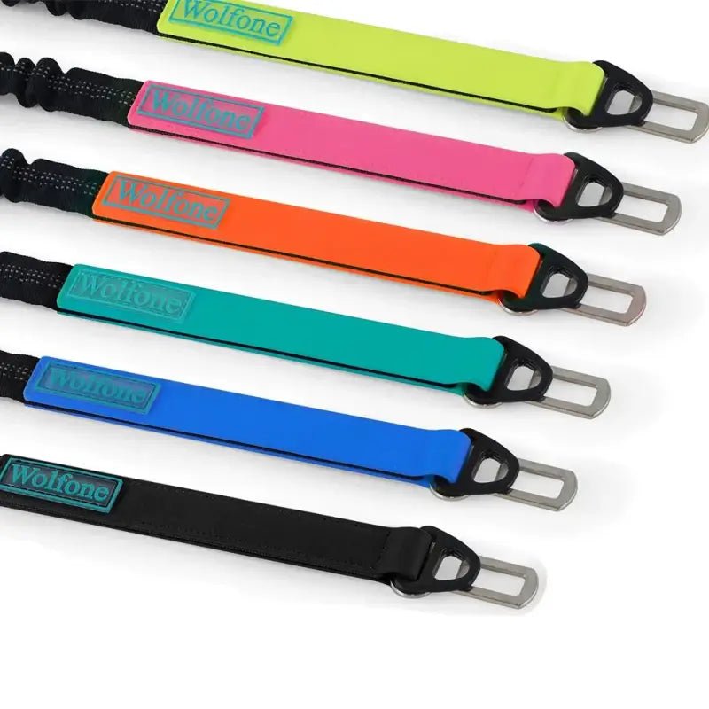 Ceinture de sécurité pour chien Wolfone antichoc avec six tethers colorés et boucles en métal