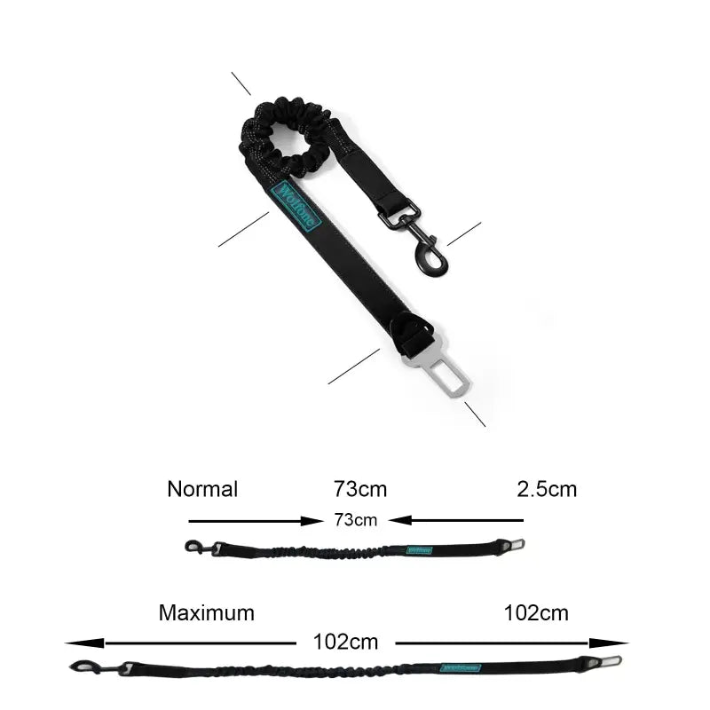 Ceinture de sécurité pour chien Wolfone antichoc avec laisse élastique ajustable sécurité chien