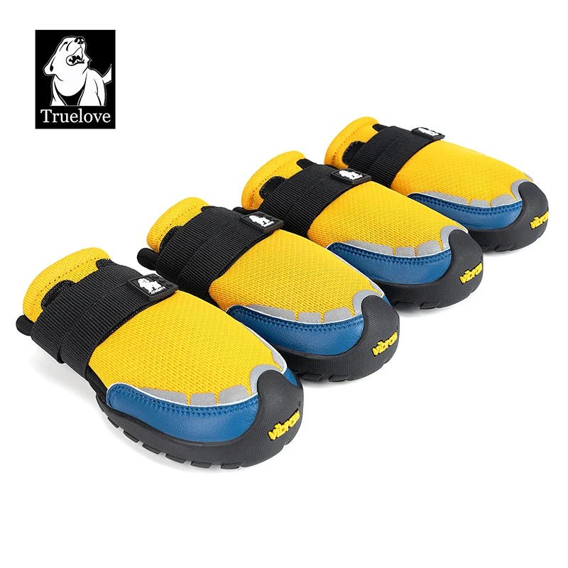 Chaussures pour chien Truelove Explorer semelle Vibram antidérapante - Jaune / bleu - XXS