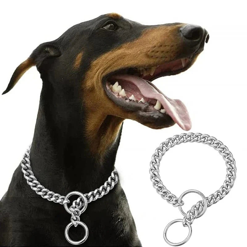 Collier chaîne en acier inoxydable 304l, design brillant pour chien, inoxydable