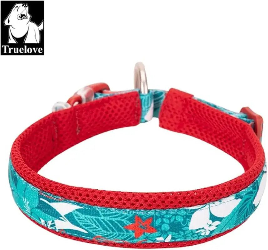 Collier pour chien motif floral Truelove, léger, ajustable, coton, tropical, décoratif
