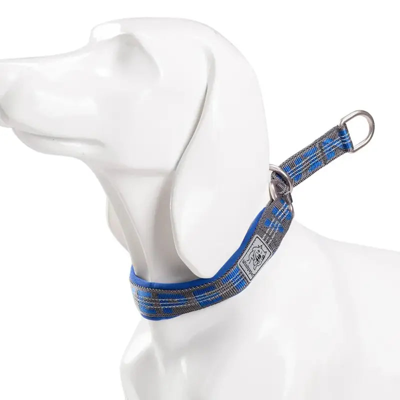 Collier pour chien réfléchissant avec coutures réfléchissantes, anneaux inox et néoprène doux
