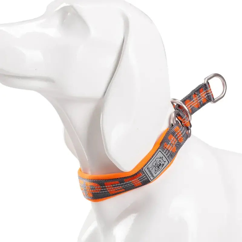 Collier pour chien réfléchissant en néoprène doux avec coutures réfléchissantes et anneaux inox