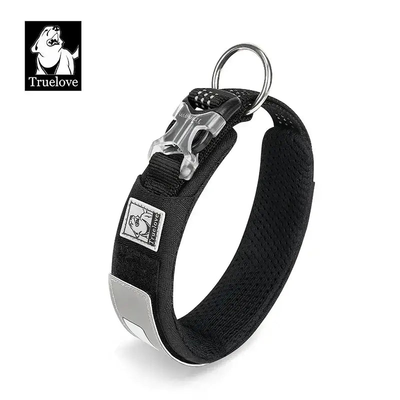 Collier chien Truelove en nylon Cordura avec patch personnalisable et boucle rapide