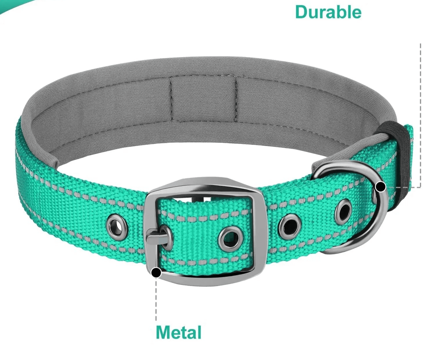 Collier réfléchissant en nylon - Noir - S