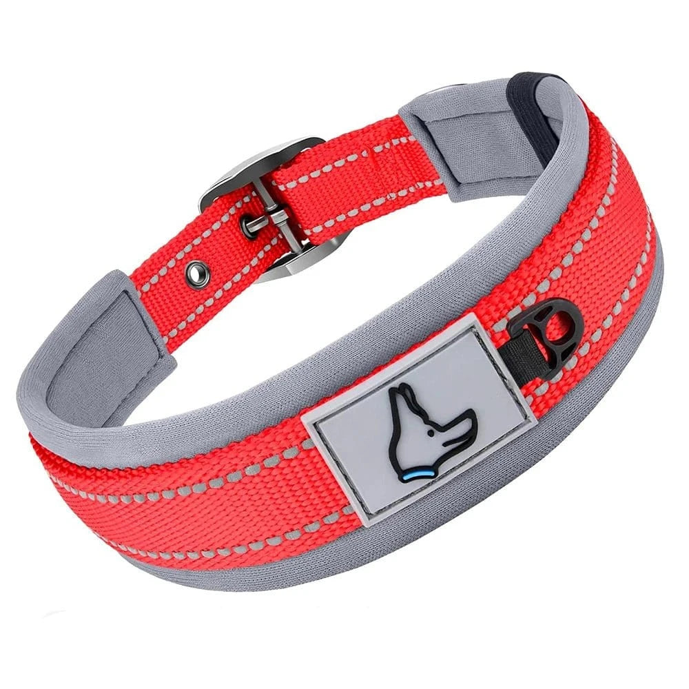 Collier réfléchissant en nylon - Rouge - S