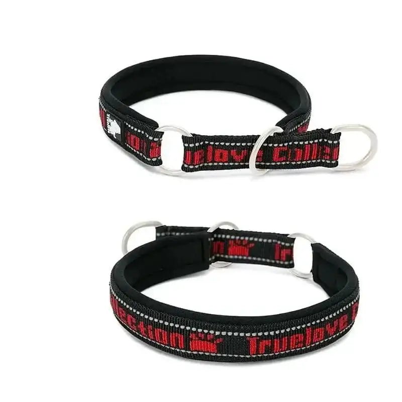 Collier Truelove rembourré ajustable pour chien avec deux colliers noirs à lettres rouges