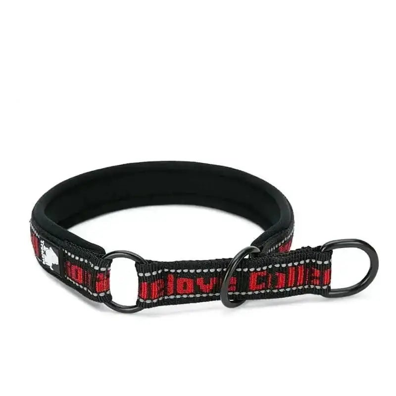 Collier Truelove rembourré et sécurisé pour chien ajustable en noir et rouge