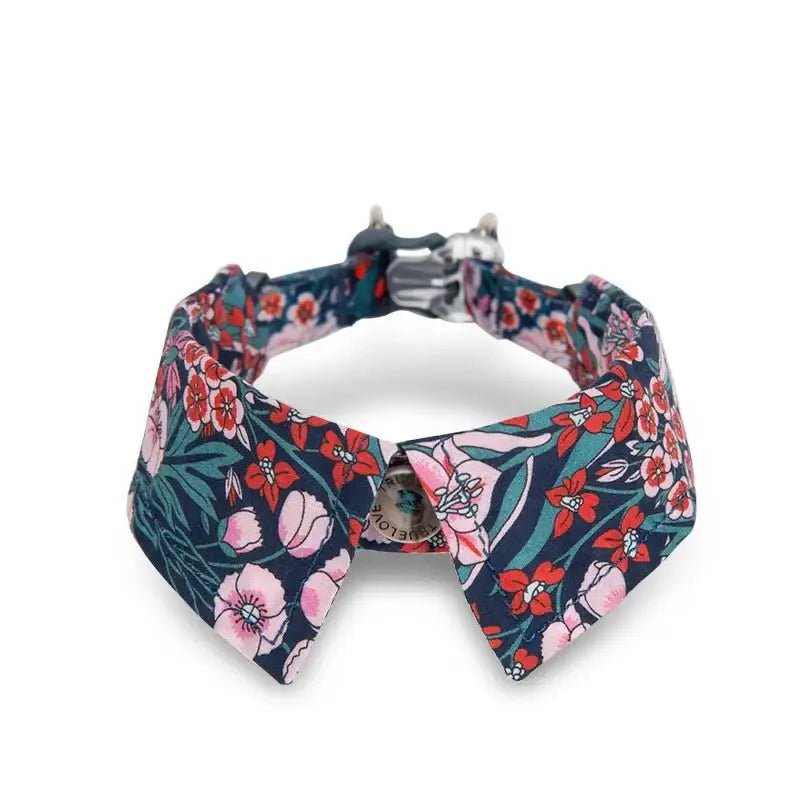 Collier bandana pour chien Truelove avec motif floral et accessoires en métal