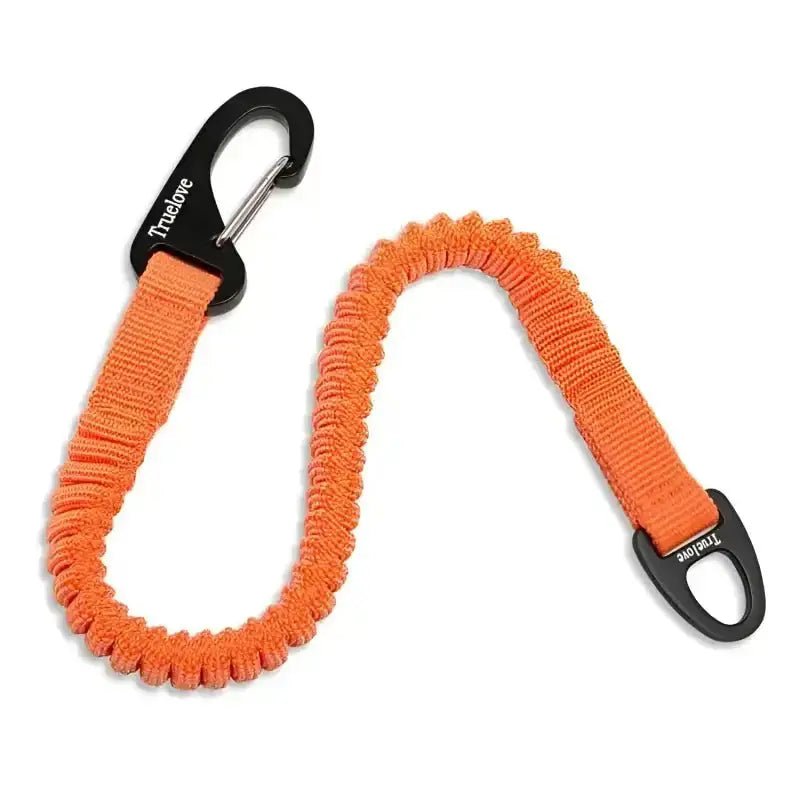 Photo de la laisse truelove orange avec clips métalliques, extension amortissante pour chien