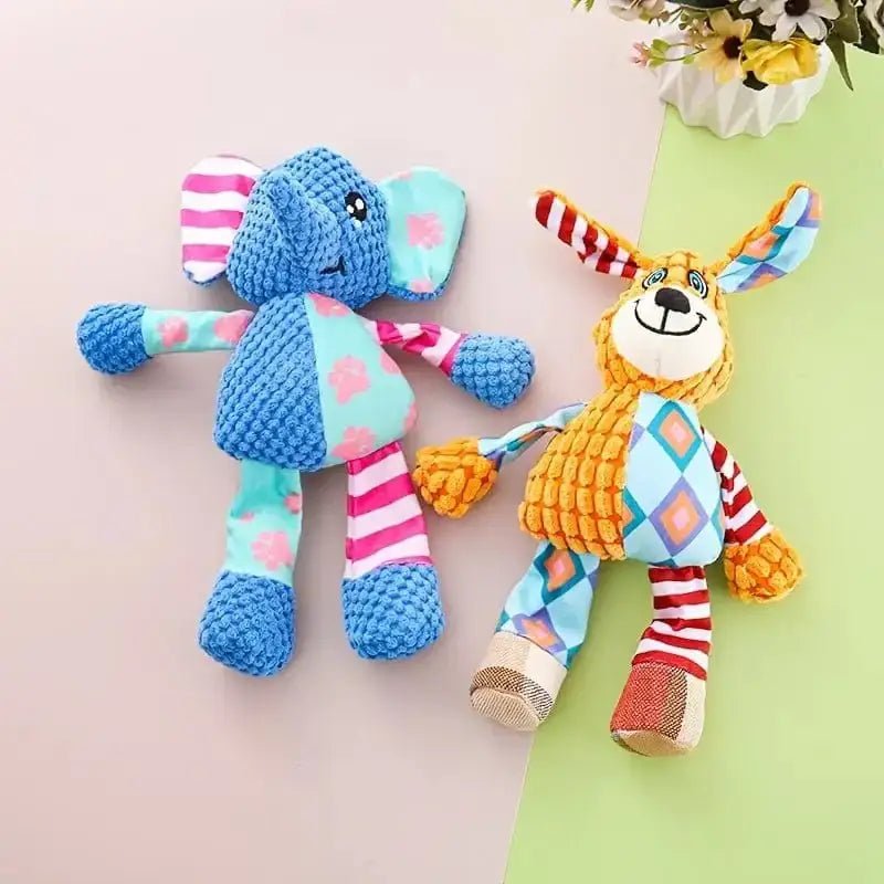 Doudou en peluche sonore pour chien avec jouets colorés en forme d’animal, idéal pour petit chien