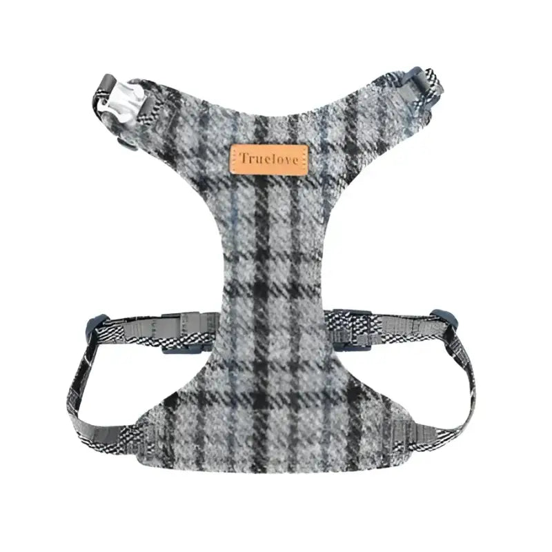 Harnais et laisse Truelove pour chien en gris et noir à réglage ajustable