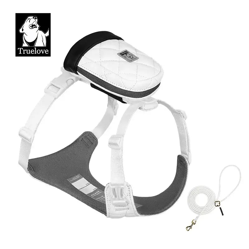 Harnais pour chien biosourcé Truelove 3-en-1 avec petit sac et laisse assortie