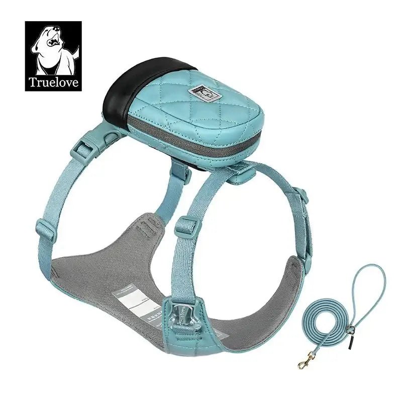 Harnais pour chien Truelove biosourcé 3-en-1 avec petit sac et laisse assortie