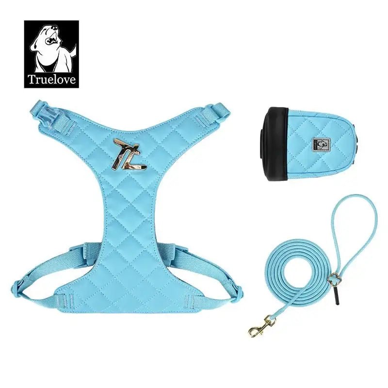 Harnais pour chien Truelove biosourcé 3-en-1 avec laisse et petit sac