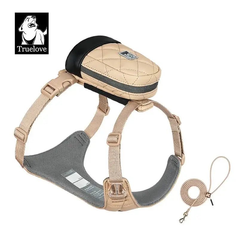 Harnais pour chien Truelove biosourcé 3-en-1 avec petit sac et laisse assortie