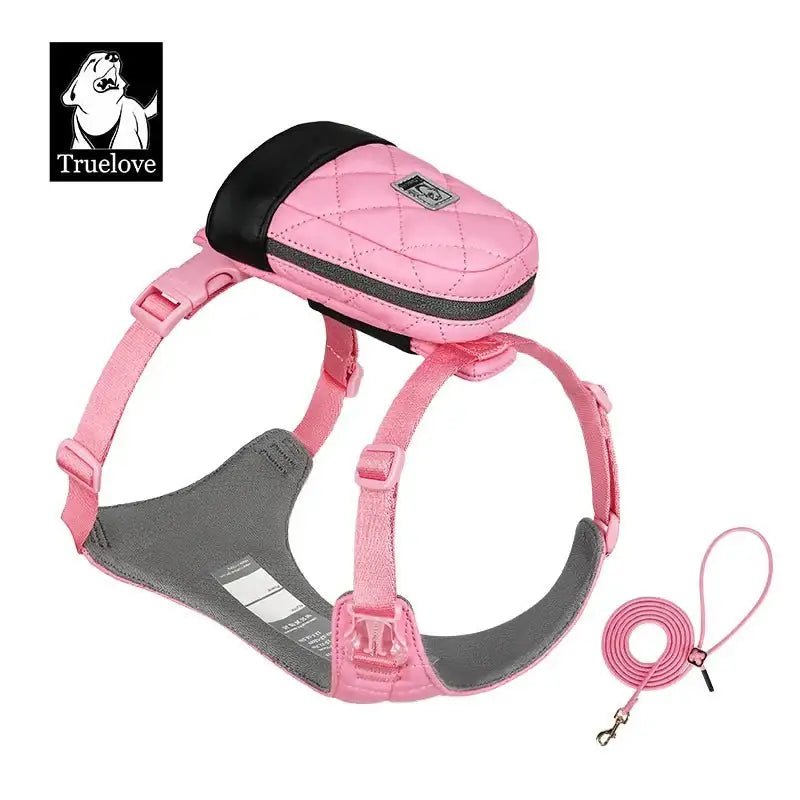 Harnais pour chien biosourcé Truelove 3-en-1 avec petit sac et laisse assortie