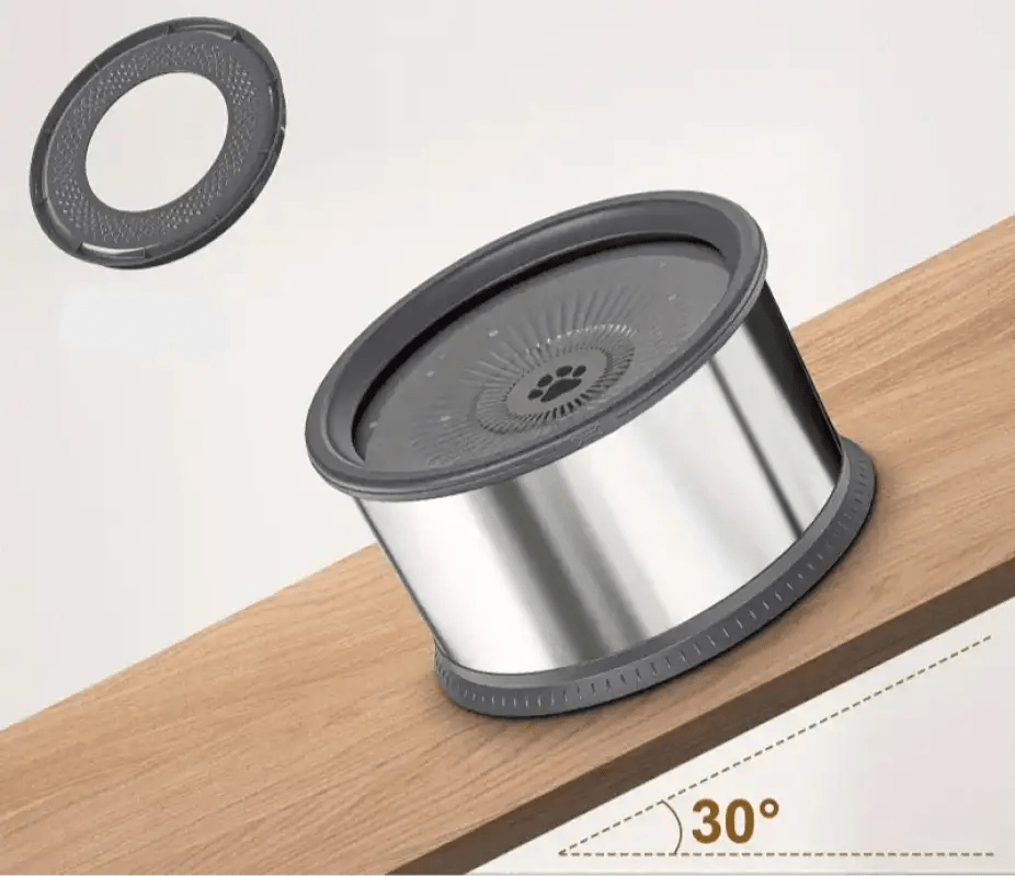Gamelle anti-éclaboussures pour chien en inox avec design empreinte paw et grande capacité