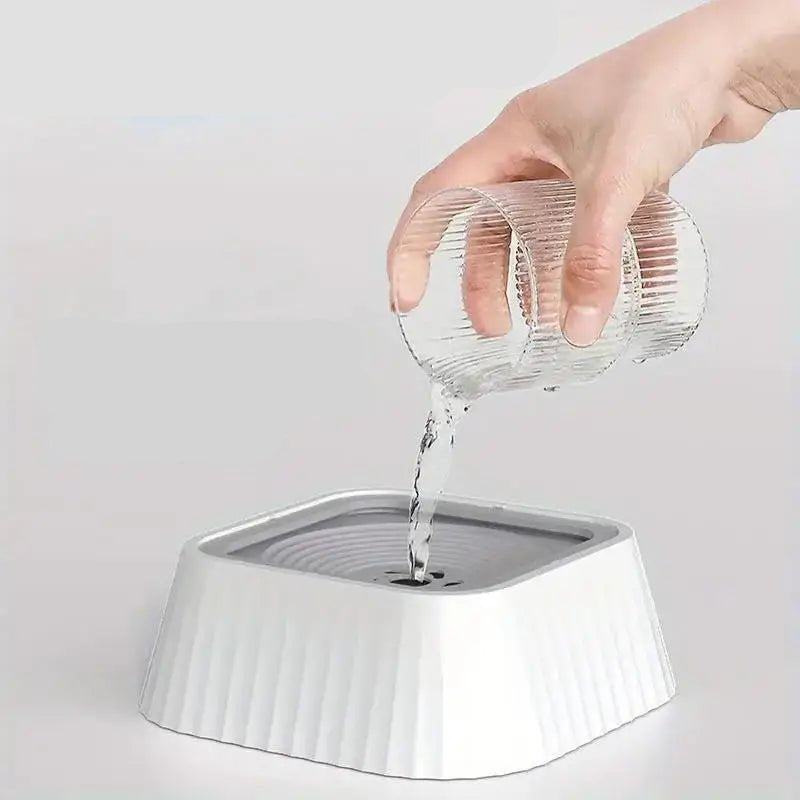 Fontaine à eau blanche pour chien, gamelle anti-éclaboussures et antidérapante