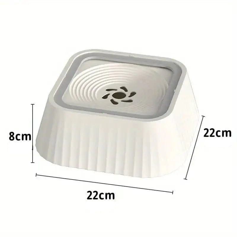 Gamelle antidérapante pour chien, grande capacité, plateau blanc avec dimensions