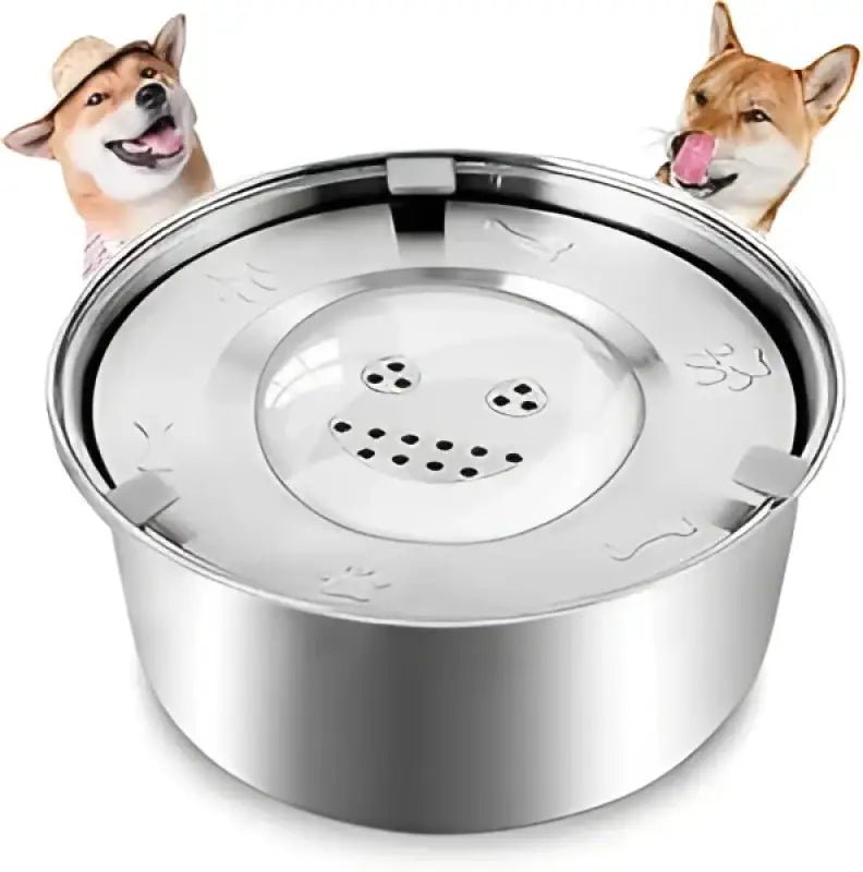 Gamelle en inox anti-éclaboussures pour chien avec système contrôle niveau d’eau