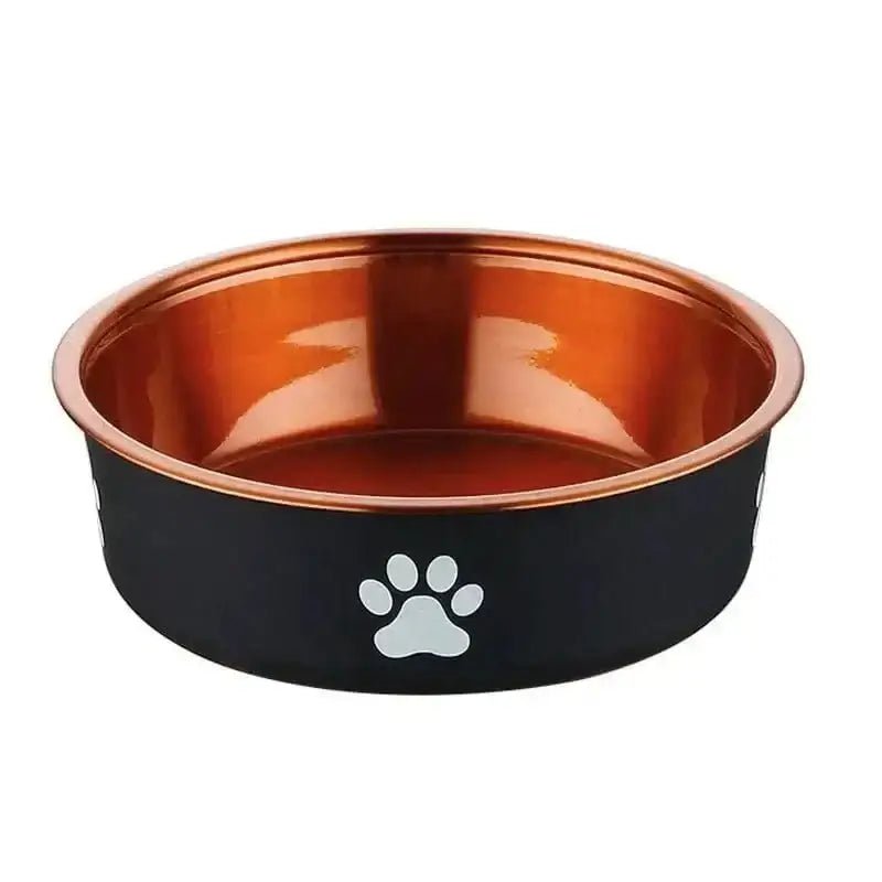 Gamelle en inox pour chien design avec base antidérapante et motif de pattes