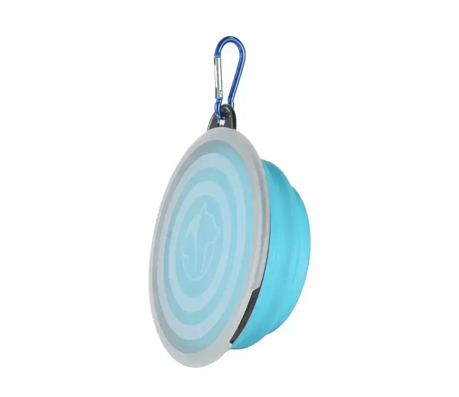 Gamelle pliable pour chien avec mousqueton, transportable, légère et compacte, 350 ml