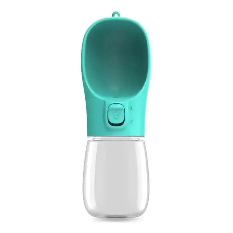 Gourde d’eau portable pour chien anti fuite en teal et claire, idéale pour voyage