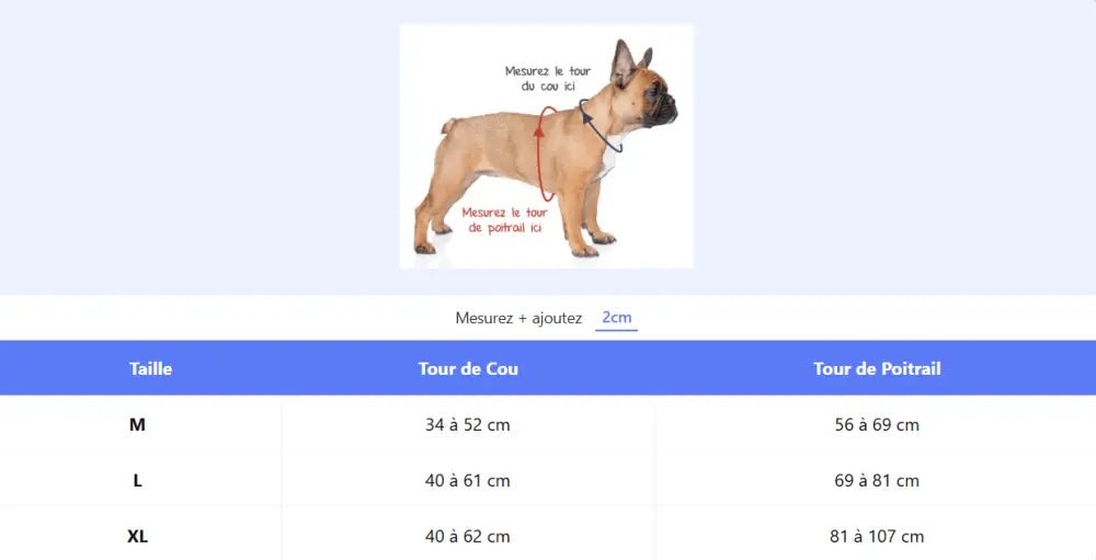 Guide de taille pour harnais Truelove avec poignée dorsale renforcée pour chiens