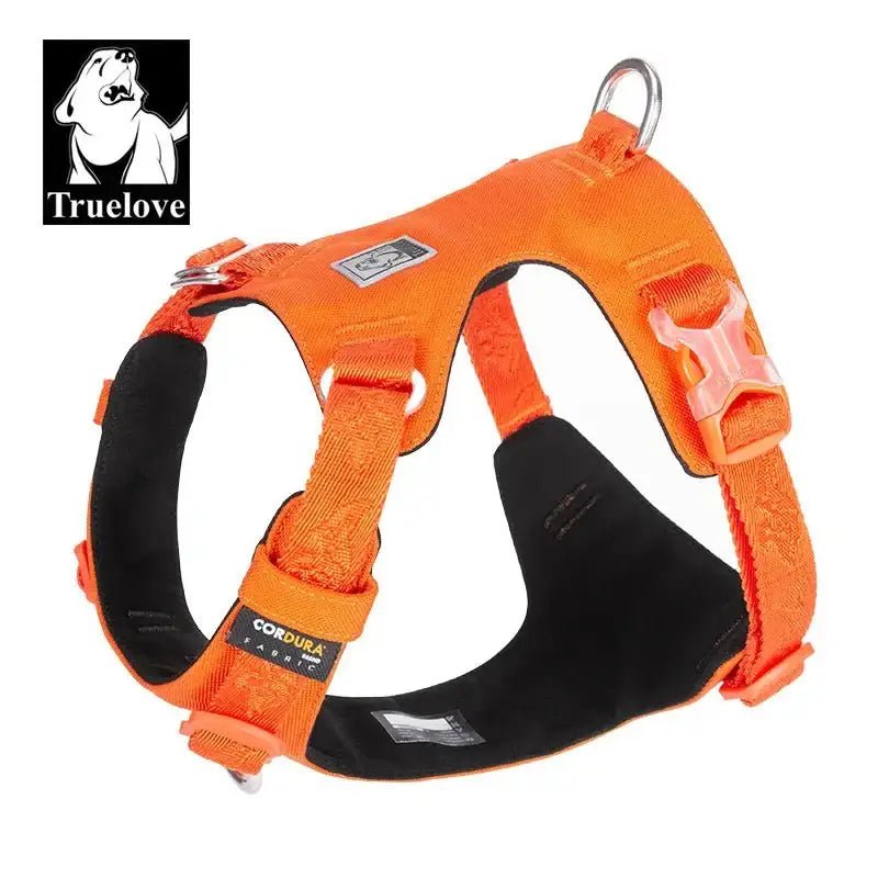 Harnais chien anti traction Colorado Plus Truelove imperméable avec orange et boucles en métal