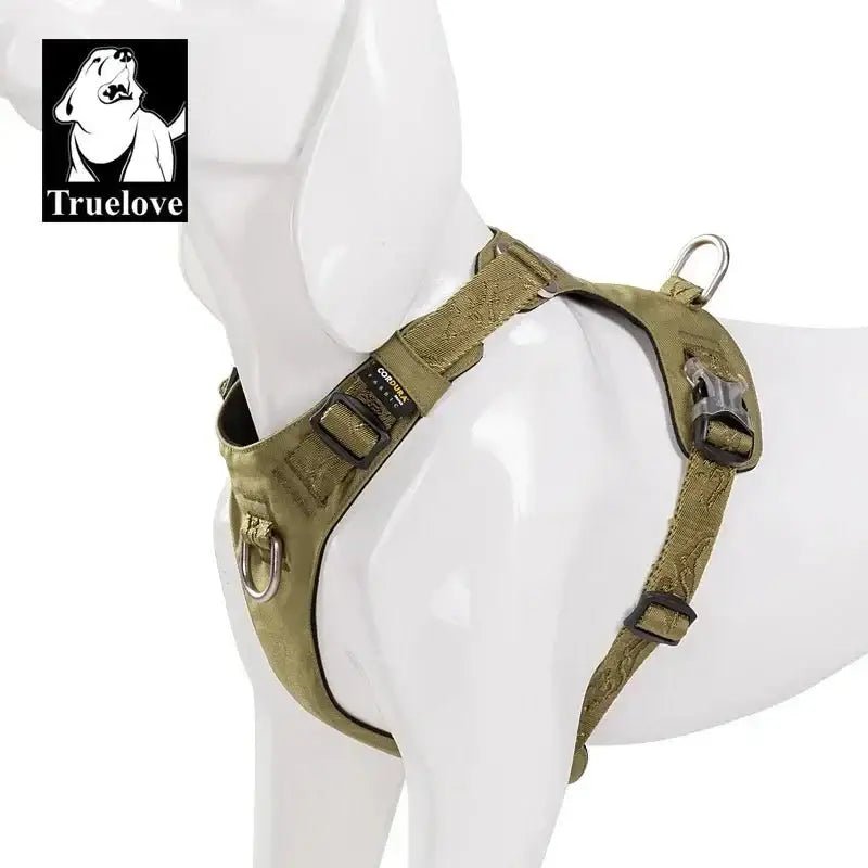 Harnais chien anti traction Colorado Plus Truelove imperméable, olive vert avec D-rings