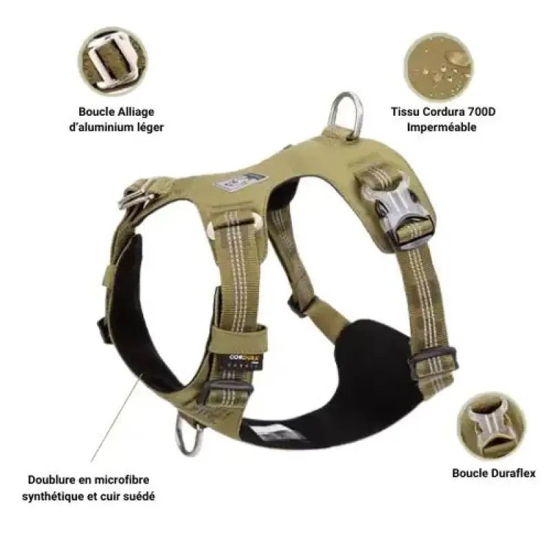 Harnais chien anti traction Colorado Plus Truelove en Cordura waterproof et cuir synthétique